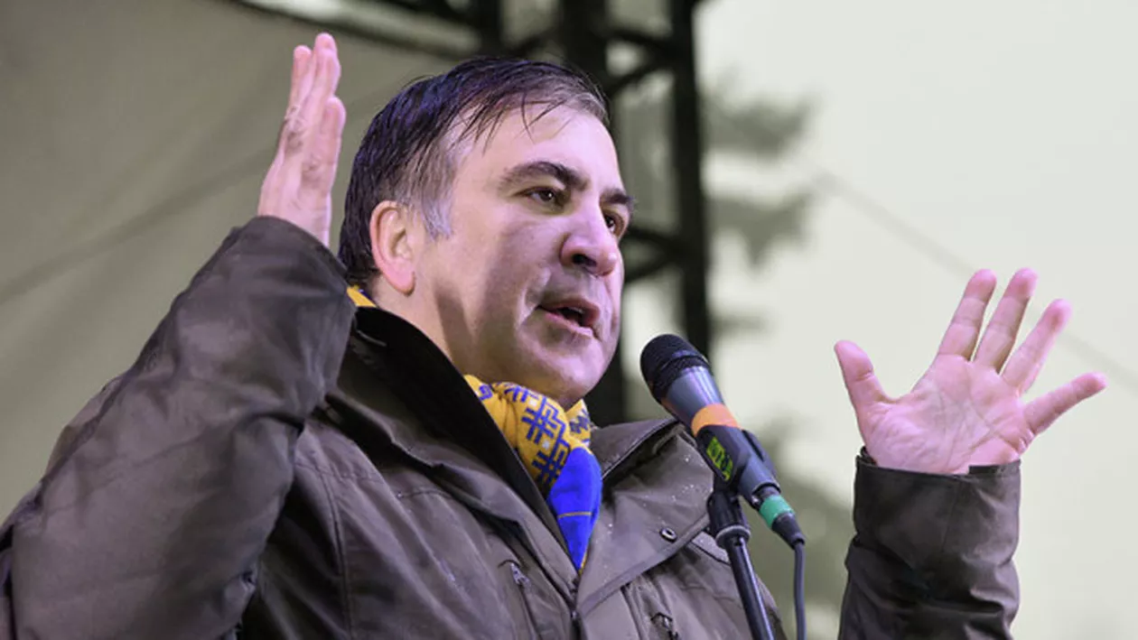 Mihail Saakashvili, ex-președintele georgian, amenință că se aruncă de pe o clădire din Kiev. Care este motivul protestului (VIDEO)
