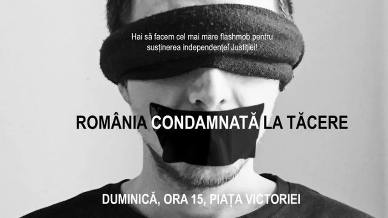 București: Flashmob, ”România condamnată la tăcere”