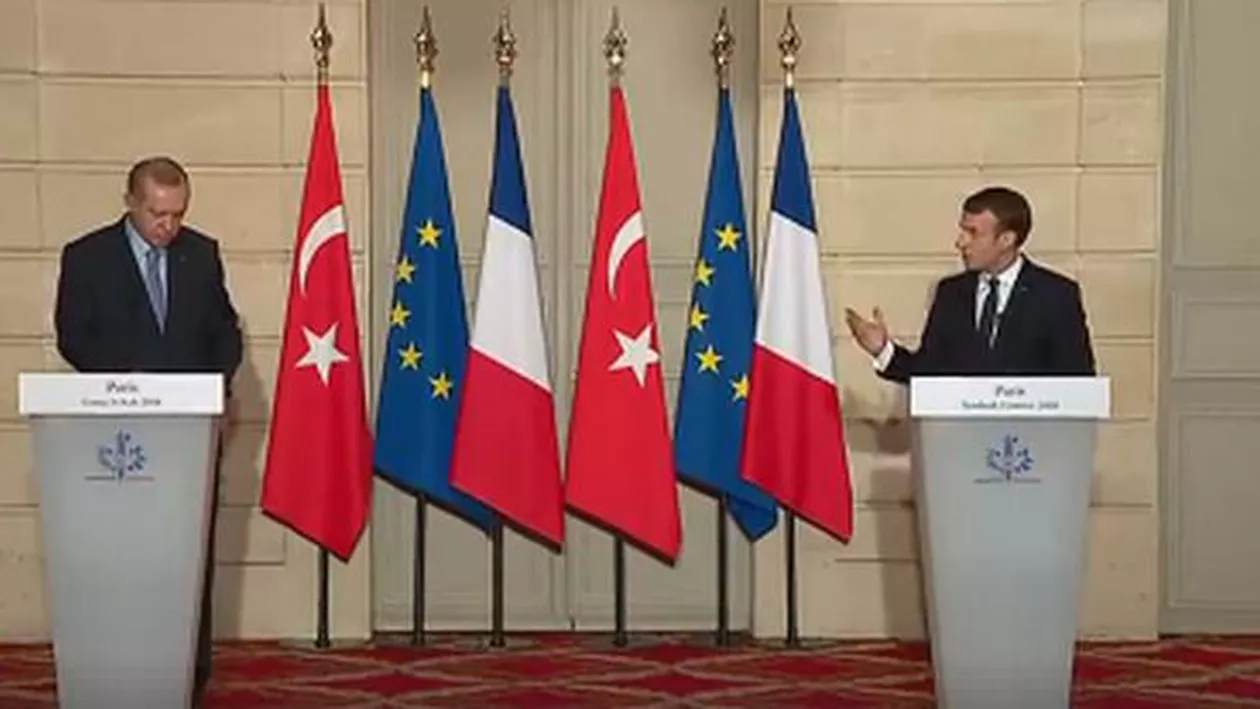 Recep Tayyip Erdogan a fost primit la Paris de Emmanuel Macron: Izolat pe plan internațional, liderul turc privește spre Europa 