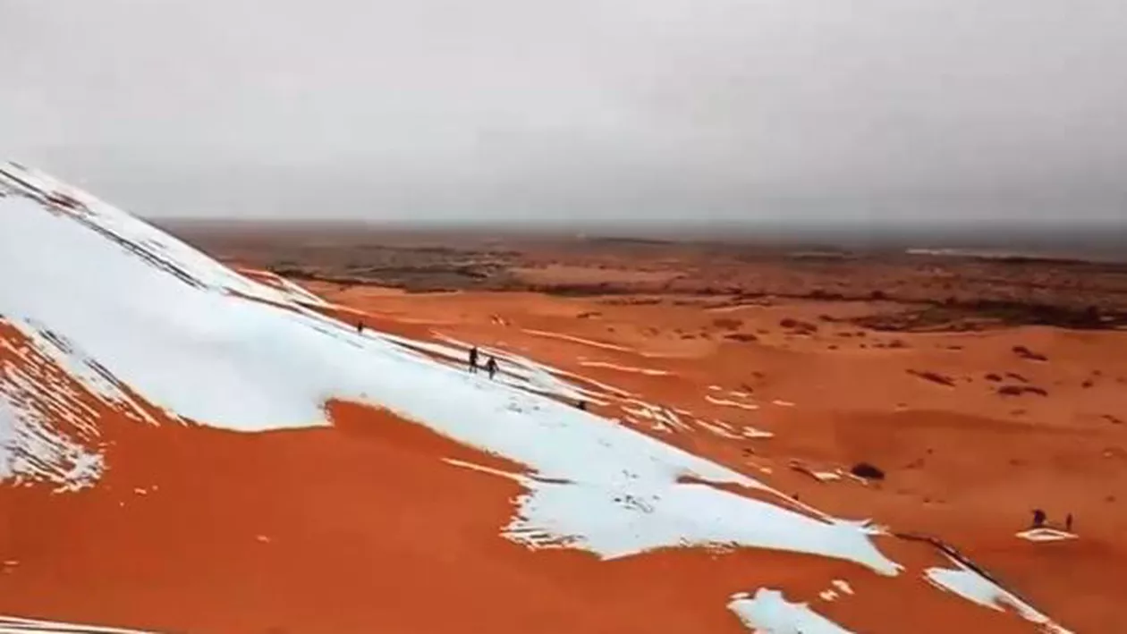 De necrezut! A nins în deșertul Sahara (VIDEO)