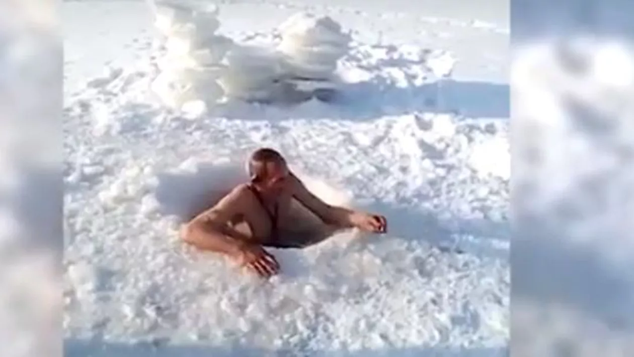 Un bărbat s-a relaxat în apă la... -40 de grade Celsius! Și nu a fost singurul... (VIDEO)