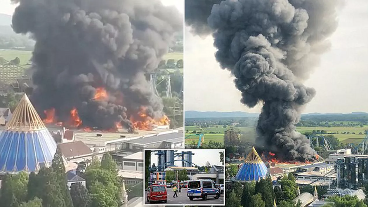 INCENDIU DEVASTATOR în al doilea cel mai popular PARC de distracţii din Europa: Răniţi, printre cele 25.000 de persoane evacuate! (VIDEO, FOTO)