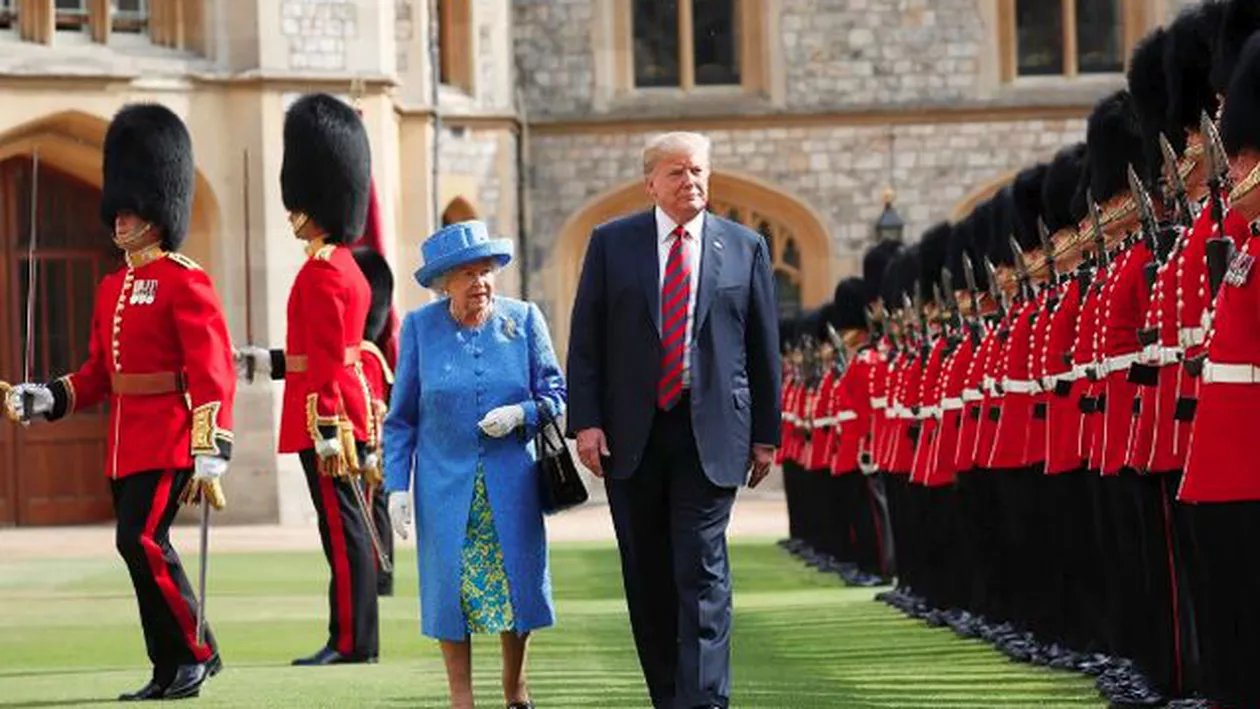 Regina Elisabeta a II-a s-a întâlnit pentru prima dată cu Donald Trump la Castelul Windsor (FOTO)