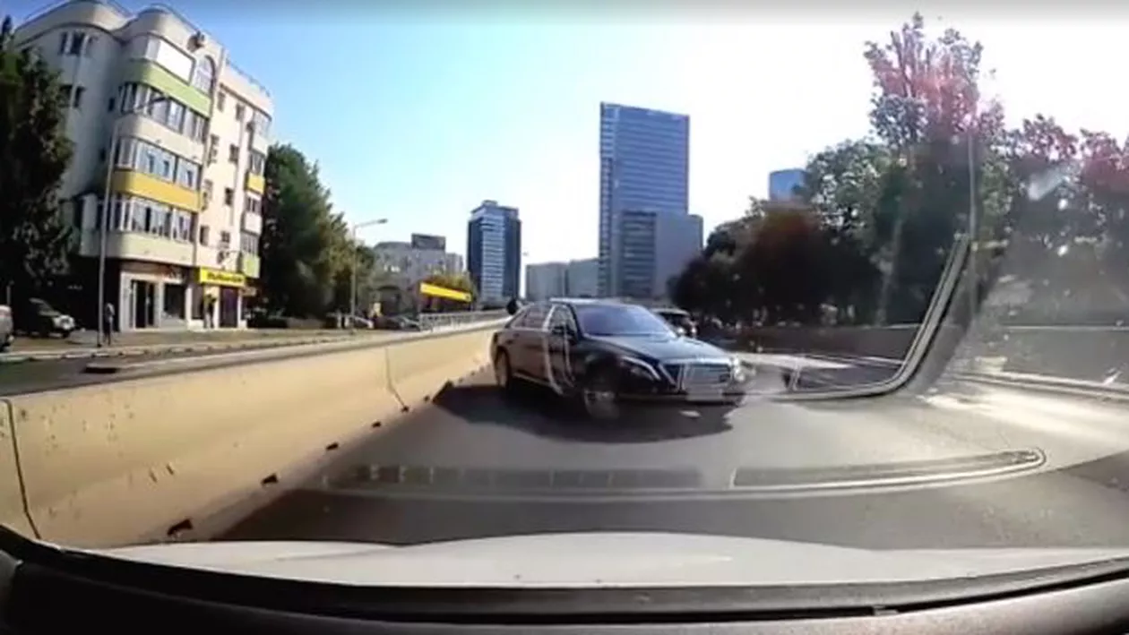 Mașina lui Gigi Becali, surprinsă pe contrasens în centrul Capitalei (VIDEO)