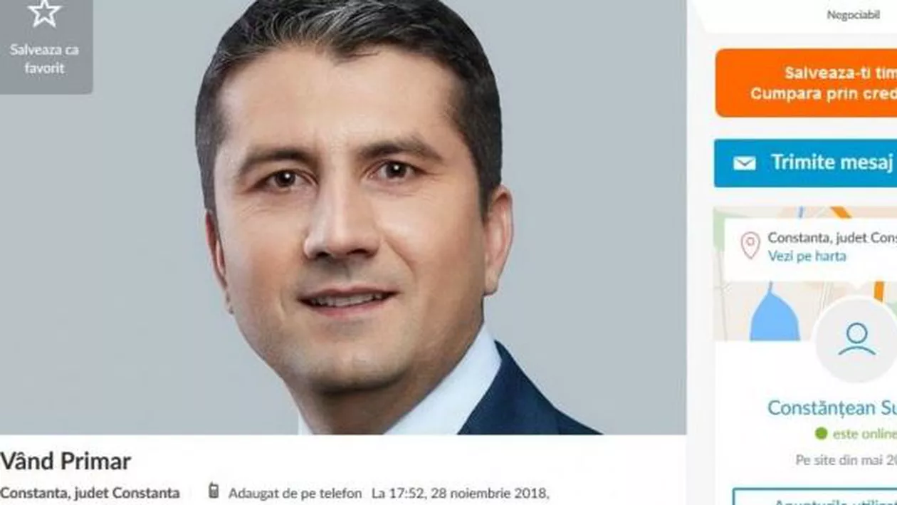 Primarul Constanţei, scos la vânzare pe OLX: ‘Minte în campanie, e glumeţ şi promite multe’. Cât costă Decebal Făgădău (FOTO)