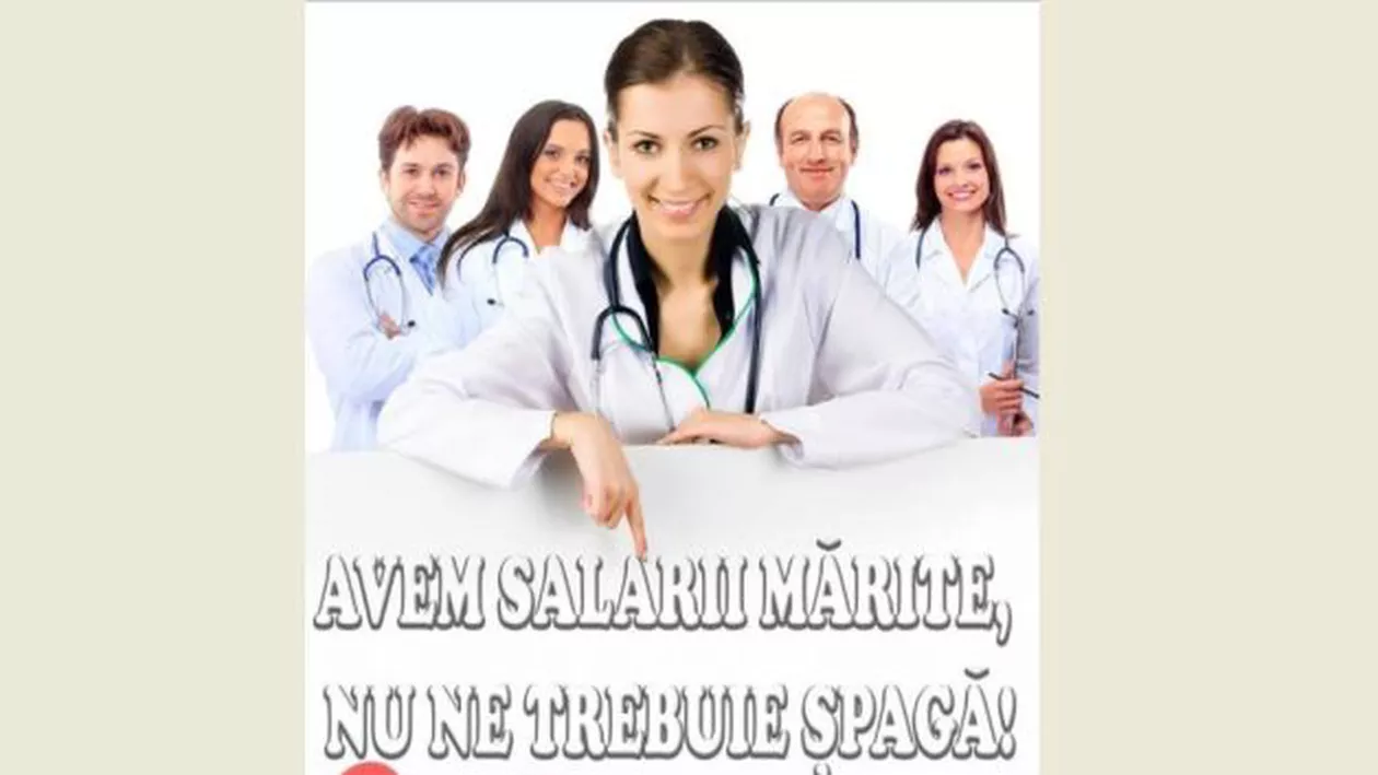 ''Avem salarii mărite, nu ne trebuie șpagă!'' - Afișe cu salariile medicilor lipite pe pereții Spitalului Slatina (FOTO)