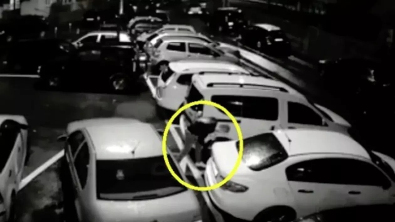 VIRAL: Să găsim MANIACUL care taie CAUCIUCURI în parcare! Îl recunoşti? Sună la 112! (VIDEO)