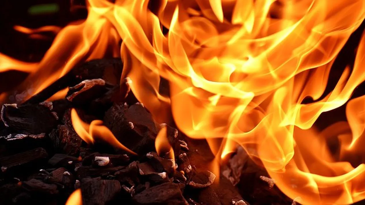 Incendiu de PROPORȚII, în apropiere de plaja Corbu. Flăcările amenință o magazie de cherestea