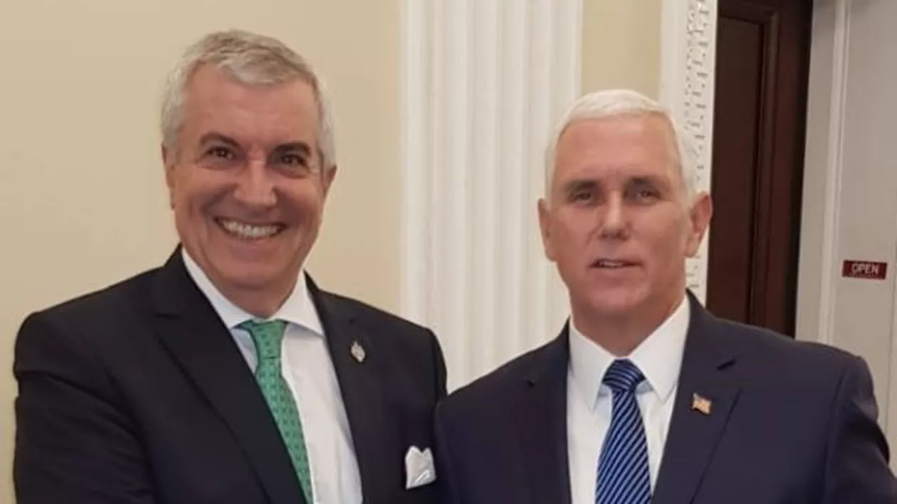 Călin Popescu Tăriceanu s-a întâlnit cu vicepreședintele SUA: Șeful Senatului l-a invitat în România pe Mike Pence 