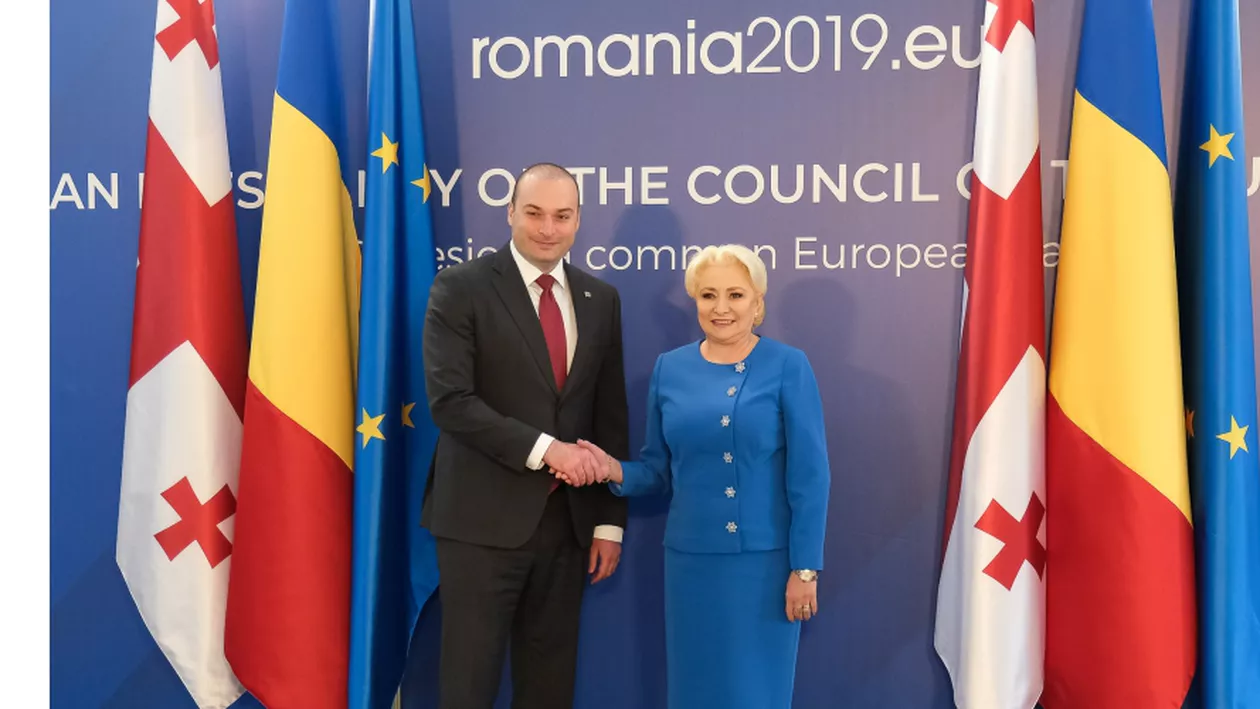 Viorica Dăncilă, întrevedere cu prim-ministrului Georgiei: Am discutat, printre altele, de securitatea la Marea Neagră: 'România susține aspirațiile europene și euro-atlantice ale Georgiei' (VIDEO)