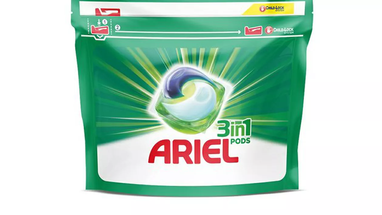 Mărcile P&G Fabric Care, cum ar fi Ariel și Tide, își iau angajamentul de a reduce cu 30% ambalajele din plastic din Europa, până în 2025