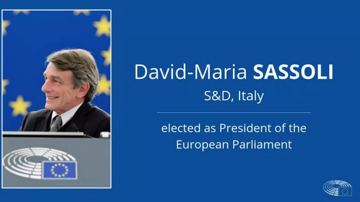 Socialistul italian David Sassoli este noul președinte al Parlamentului European 