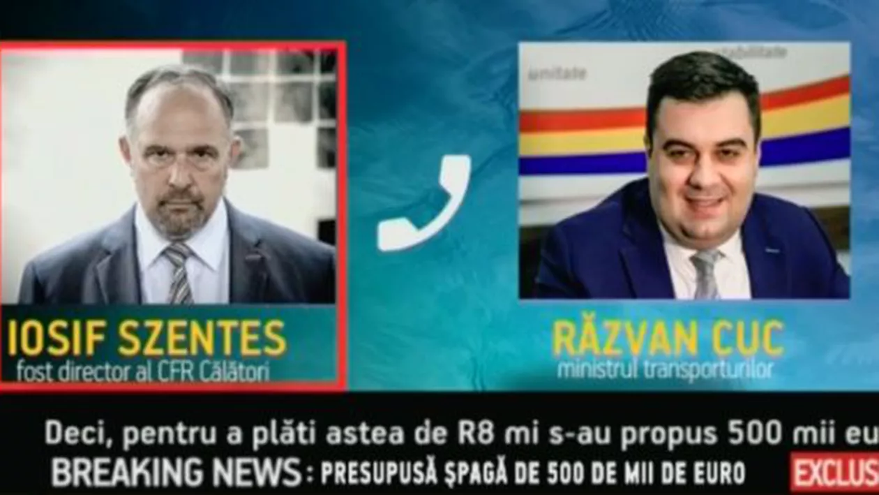 Răzvan Cuc anunță că depune plângere penală împotriva fostului director CFR Călători, Iosif Szentes, după înregistrările difuzate în exclusivitate de B1 TV (VIDEO)