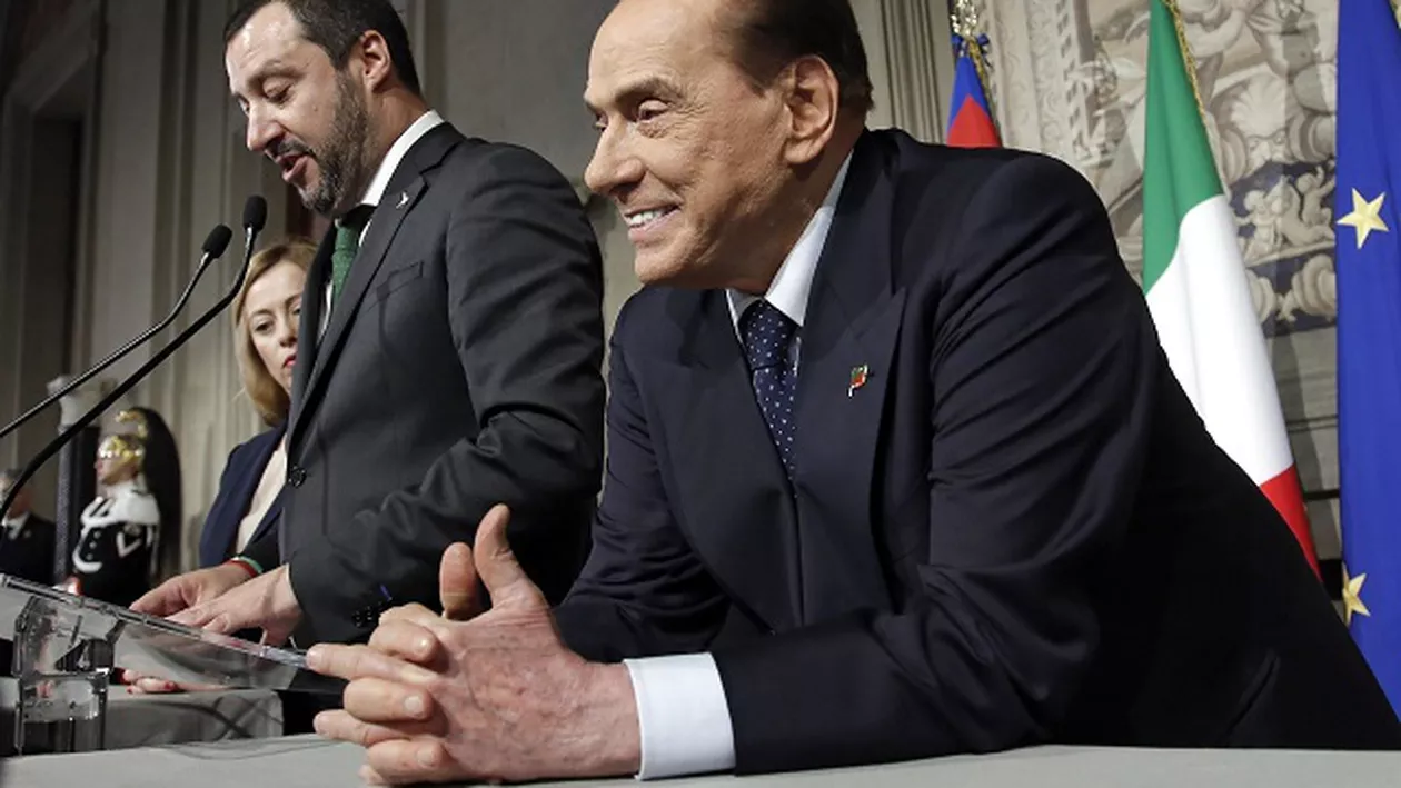Matteo Salvini și Silvio Berlusconi, împreună la o manifestație a partidului Liga: Zeci de mii de suveraniști au protestat împotriva Guvernului „stângist” Conte