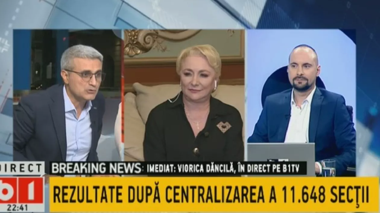 Robert Turcescu (PMP): E foarte trist rezultatul. Dacă Dăncilă nu era premier și ne-am fi întâlnit cu ea la piață, i-am fi cerut o legătură de pătrunjel / Replica șefei PSD, în direct pe B1 TV (VIDEO)