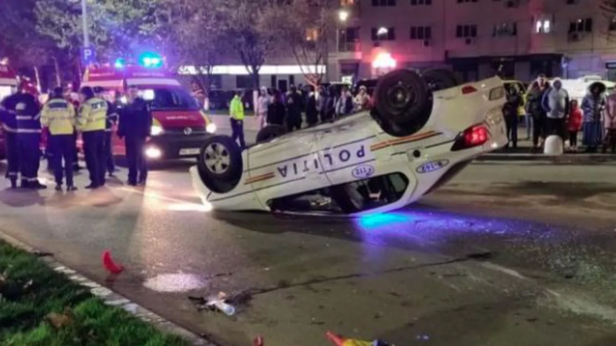 Trei polițiști au fost răniți într-un accident produs în Capitală