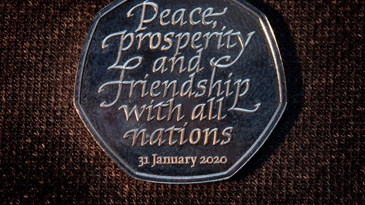 Londra a lansat monedele de 50 de pence dedicate Brexitului. După 3 ani de lupte politice acerbe, Marea Britanie părăsește UE sâmbătă, la ora 1:00 AM