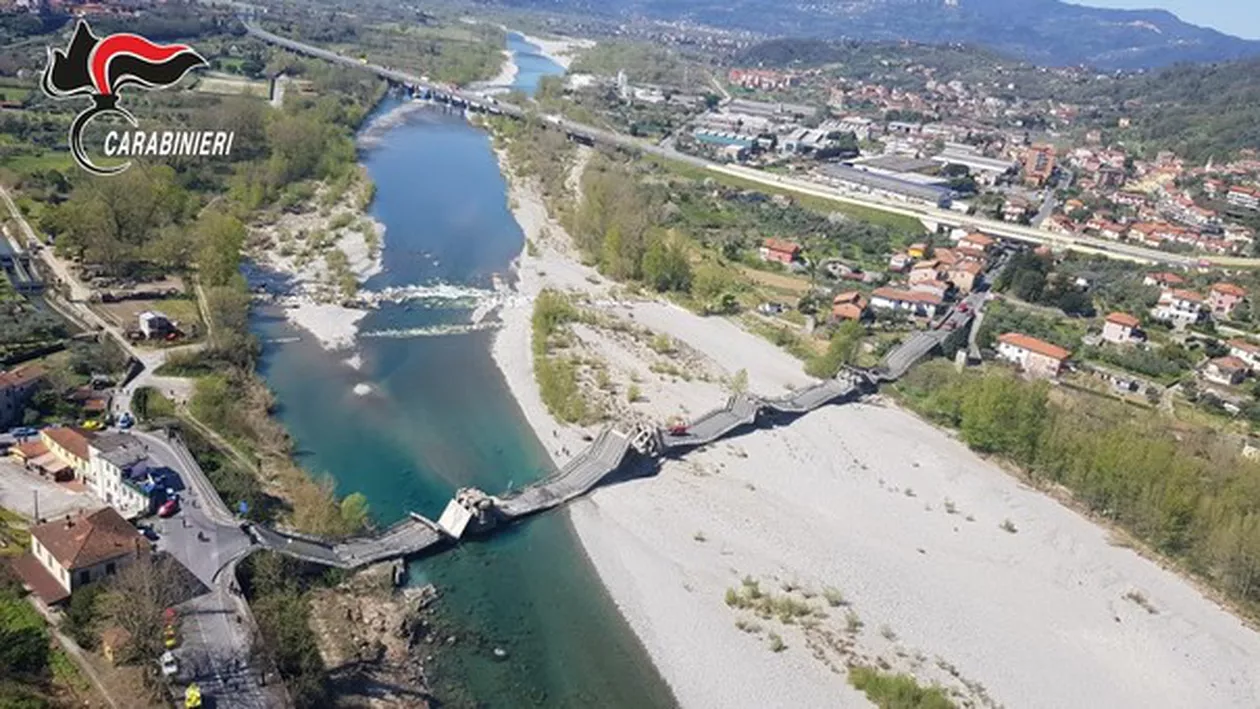 Italia: Un nou pod rutier S-A PRĂBUŞIT la graniţa dintre Liguria şi Toscana (VIDEO)