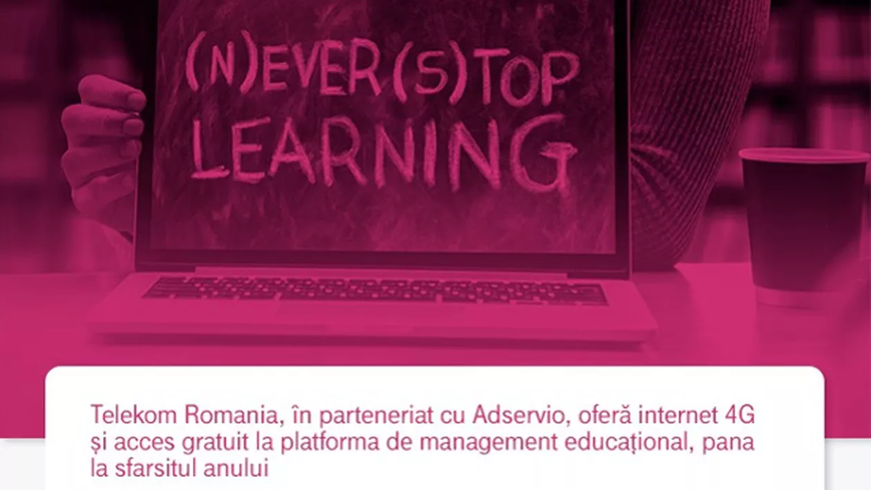 (P) Telekom Romania oferă internet 4G și licențe de acces în platforma educațională Adservio