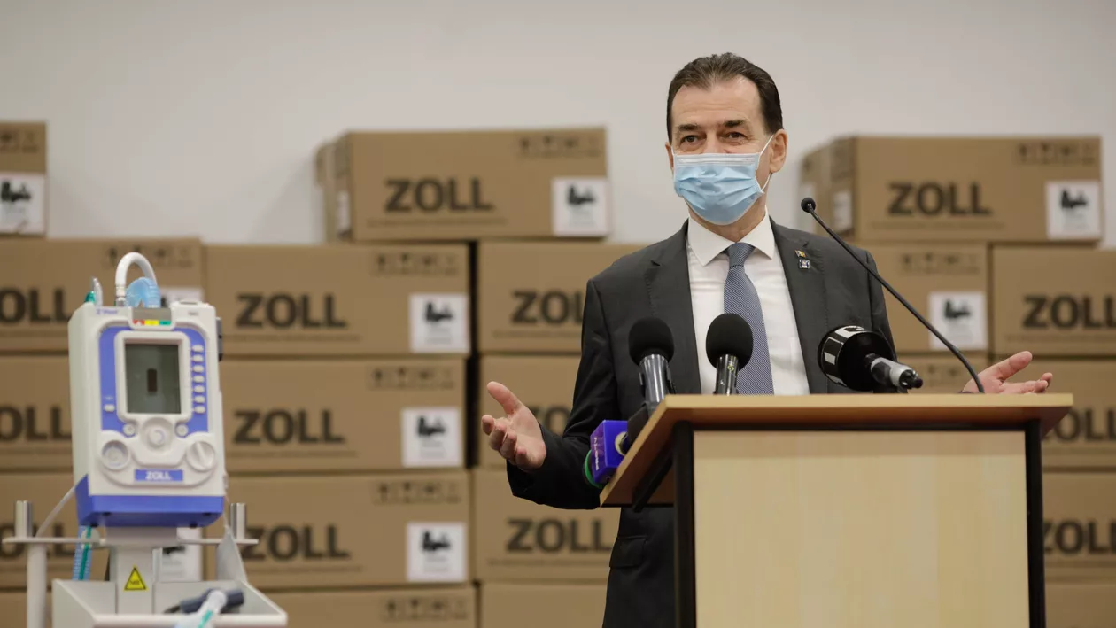 Ludovic Orban: 'O sută de ventilatoare primite din SUA vor intra în stocul strategic naţional. Este important să creştem numărul de paturi ATI' (VIDEO)
