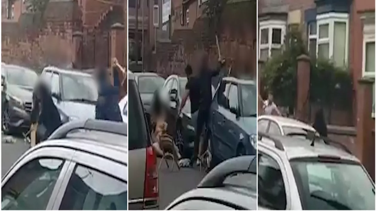 Clanurile de romi s-au luat la bătaie în plină stradă, într-un oraș din Anglia: S-au dezlănțuit cu bâte, bolovani, scaune şi arme albe sub privirile îngrozite ale localnicilor (VIDEO)