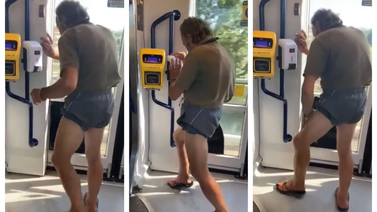 Bărbatul s-a apropiat de dezinfectant, dar ce a urmat întrece orice imaginație. Cineva a filmat totul (VIDEO)