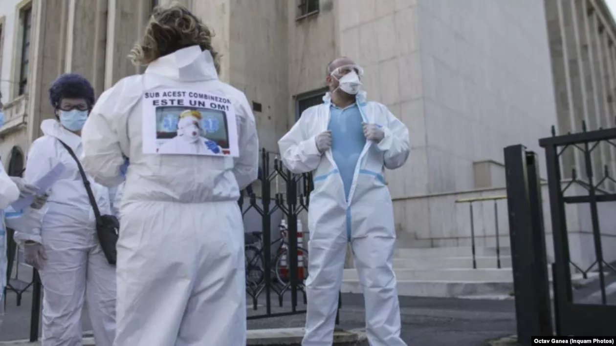 Sindicaliştii de la „Solidaritatea Sanitară” protestează în Piaţa Victoriei. Care sunt revendicările lor