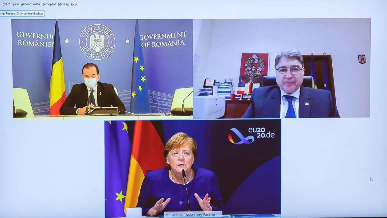 Intrarea României în Spațiul Schengen și Planul European de Relansare Economică, discutate de premierul Ludovic Orban și Angela Merkel într-o videoconferință