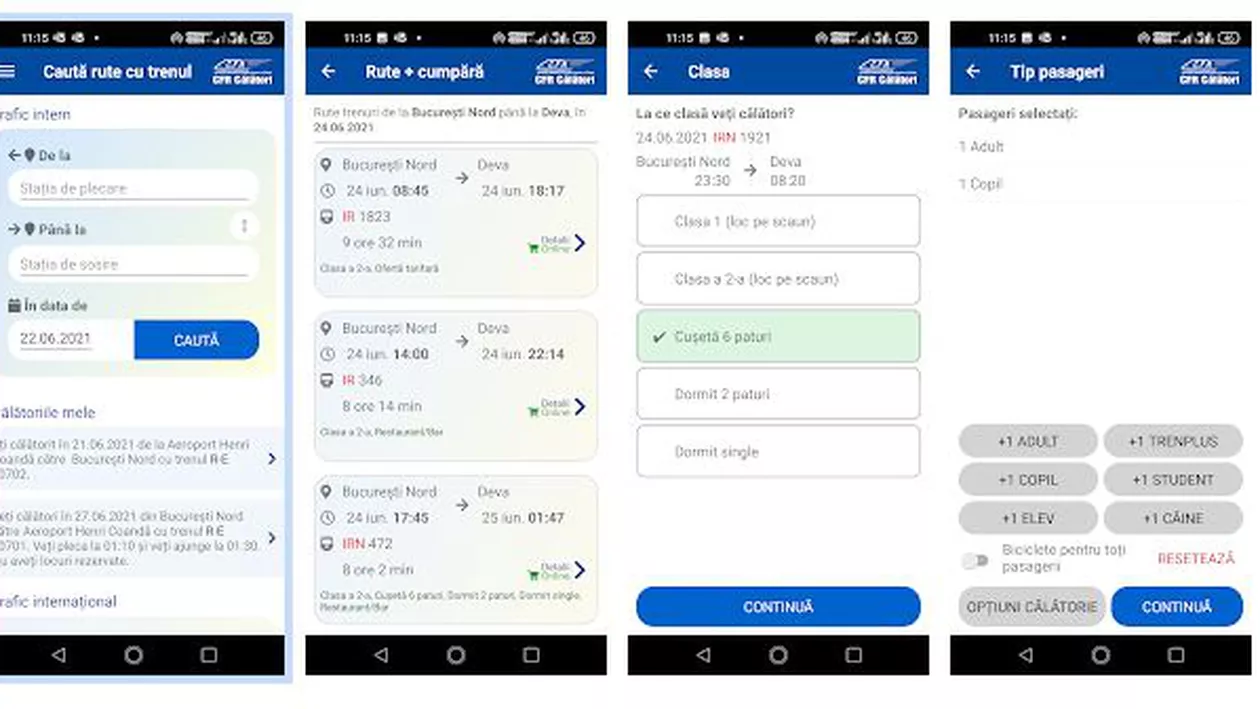 CFR Călători lansează o aplicaţie. Biletele de tren vor putea fi cumpărate direct de pe telefon
