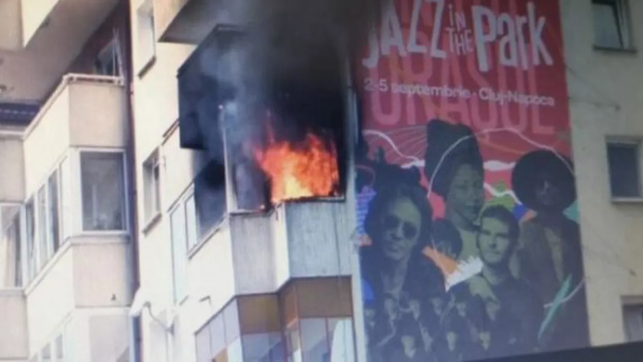Un apartament din Cluj a luat foc din cauza efectului de lupă al termopanului (VIDEO)