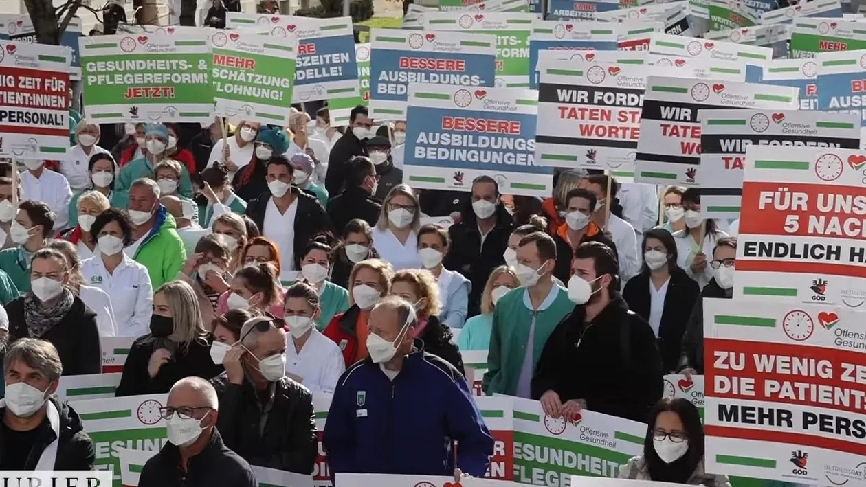 Austria: Personalul din domeniul îngrijirii a ieșit în stradă pentru a cere reforme urgente (VIDEO)