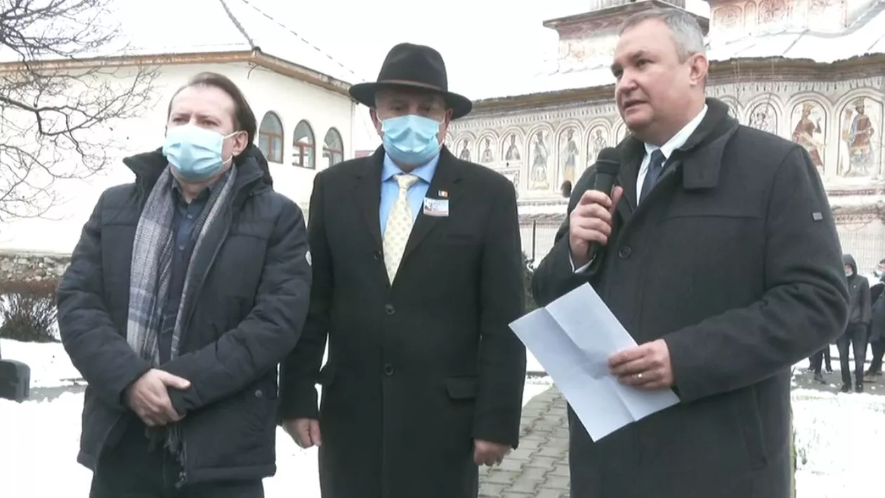 Florin Cîțu și Nicoale Ciucă, prezenți la Horezu, la ceremonia de comemorare a 88 de ani de la moartea lui I. Gh. Duca (VIDEO)