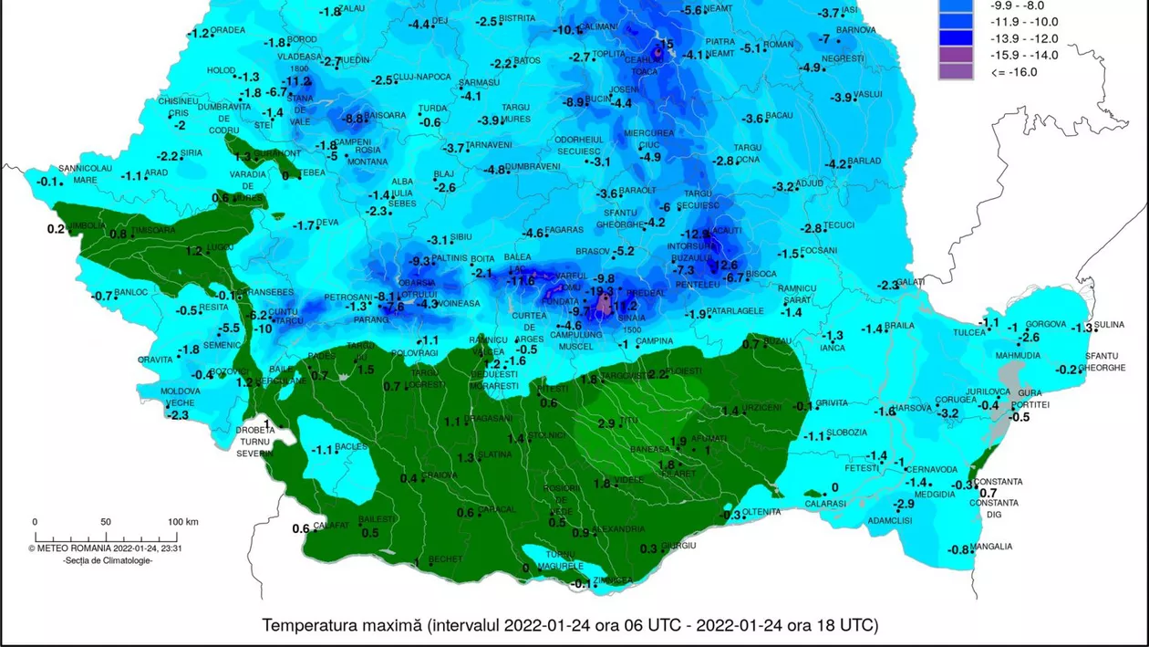 Valul de ger a pus stăpânire pe România. Minimele au ajuns la -25 de grade