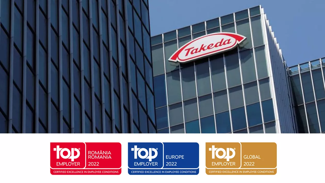Compania bio-farmaceutică Takeda primește certificarea “Top Employer” pentru al cincilea an consecutiv și pentru prima oară în România