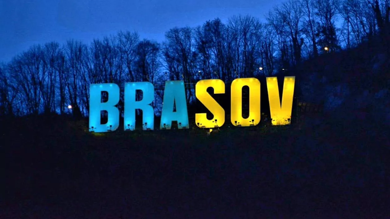 Primăria Brașov și literele de pe Tâmpa vor fi iluminate în culorile steagului Ucrainei: „În semn de solidaritate cu poporul ucrainean”