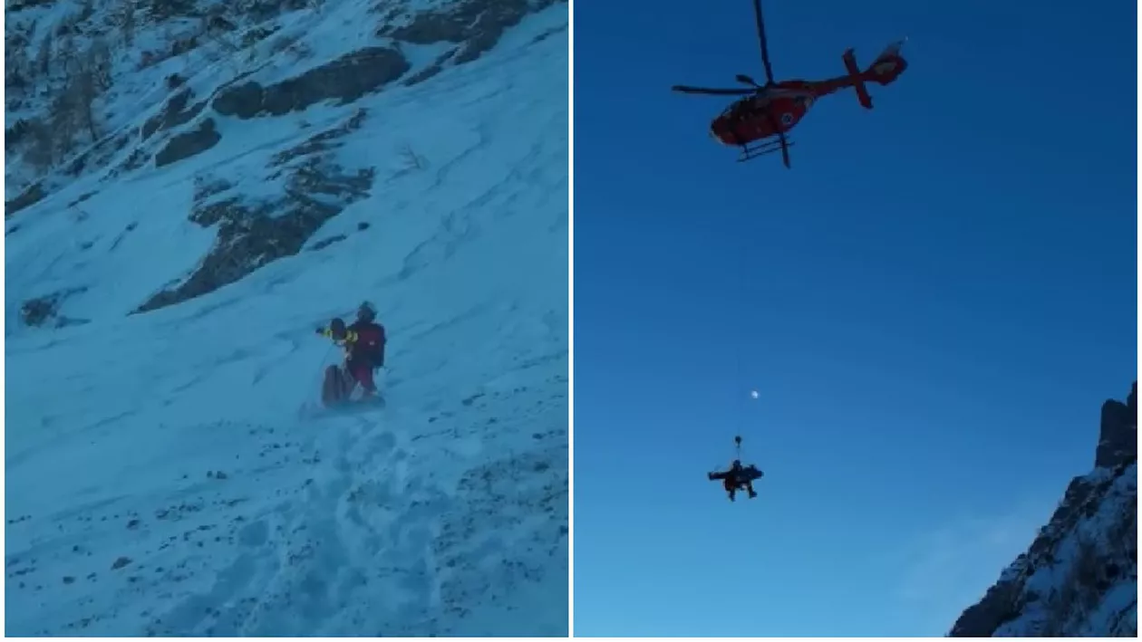 O alpinistă a căzut circa 250 de metri în Bucegi și a suferit multiple traumatisme. Femeia a fost recuperată cu un elicopter (VIDEO)