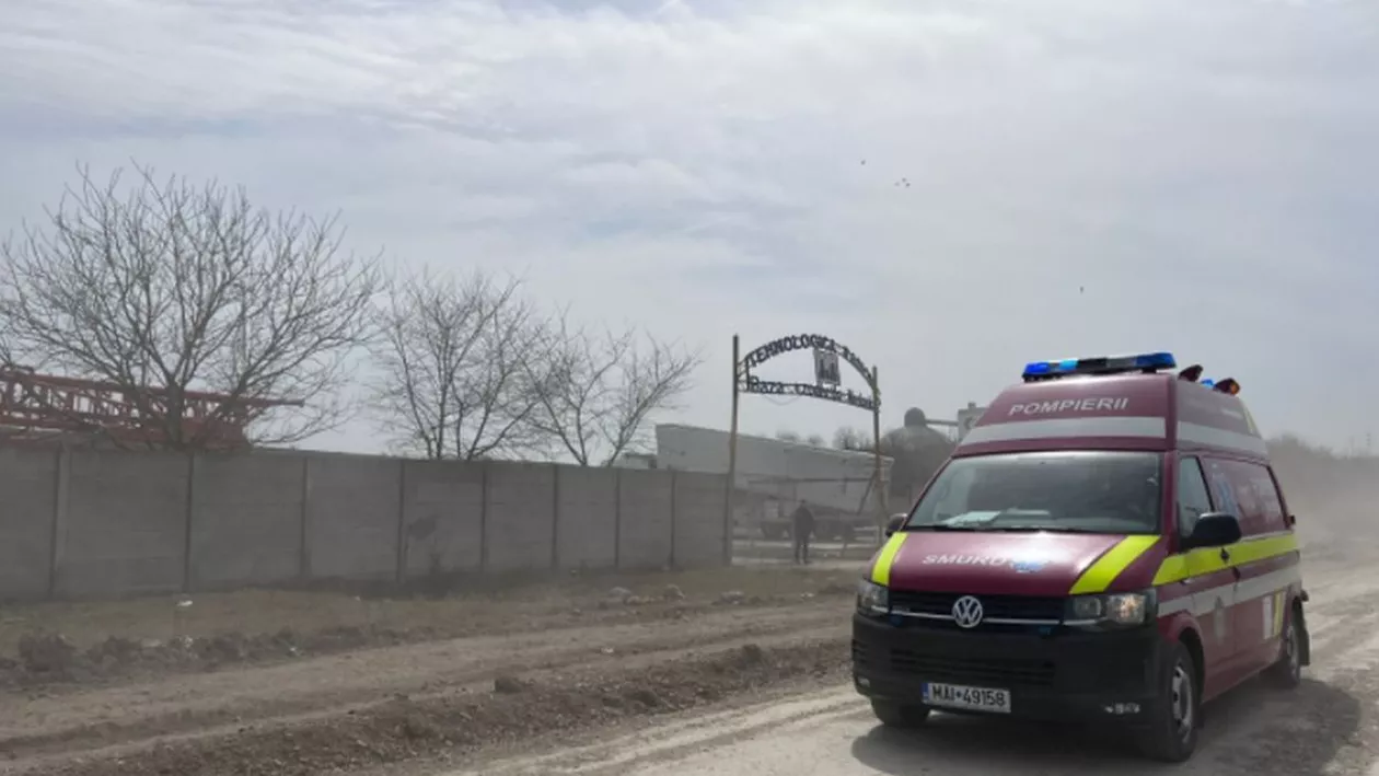 Explozie urmată de incendiu, la o fabrică de amidon din Medgidia (VIDEO)