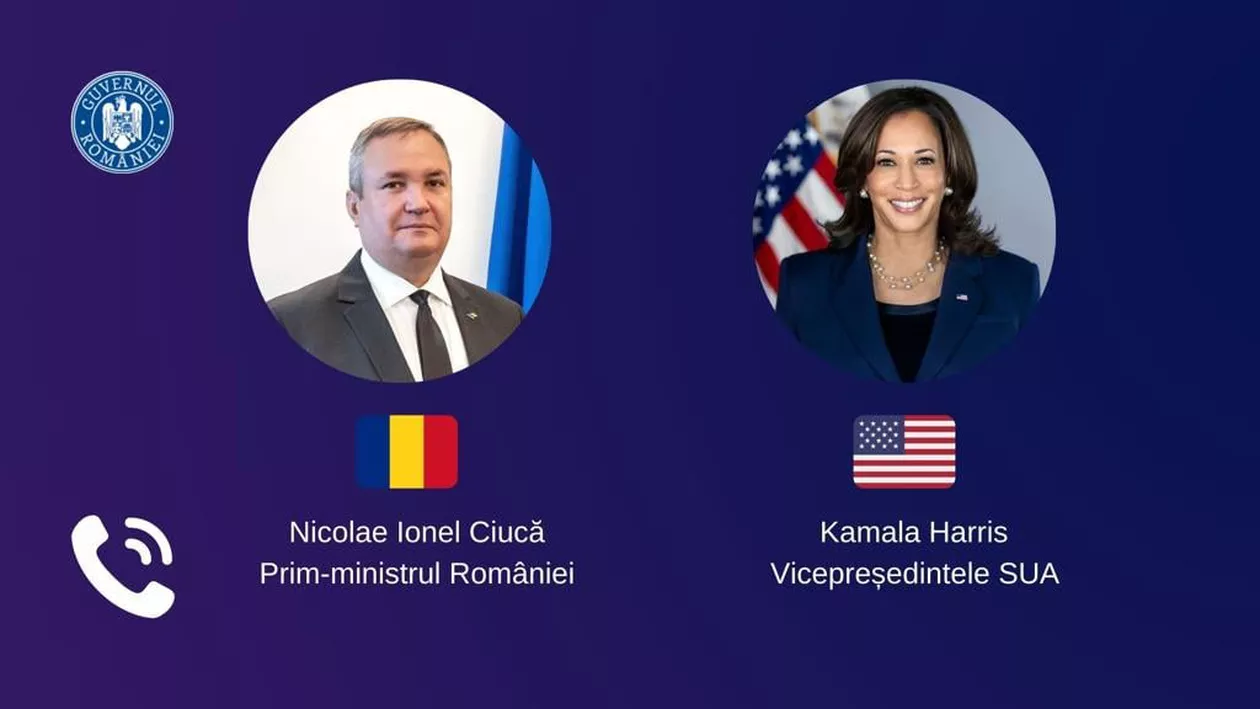 Nicolae Ciucă, discuție cu vicepreședinta SUA, Kamala Harris, despre securitatea în regiune după ce Rusia a invadat Ucraina