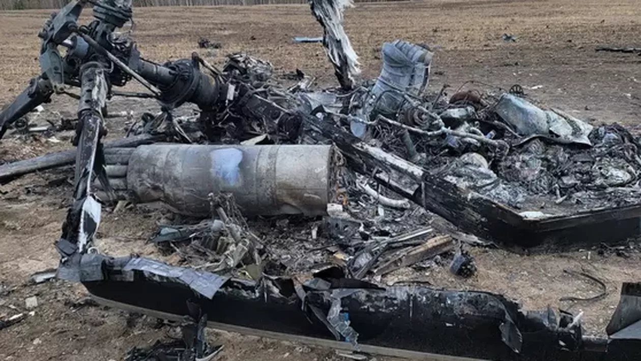 Un alt elicopter rusesc Ka-52 doborât cu un lansator anti-tanc. Înainte de război, rușii se lăudau că nu poate fi distrus (VIDEO)