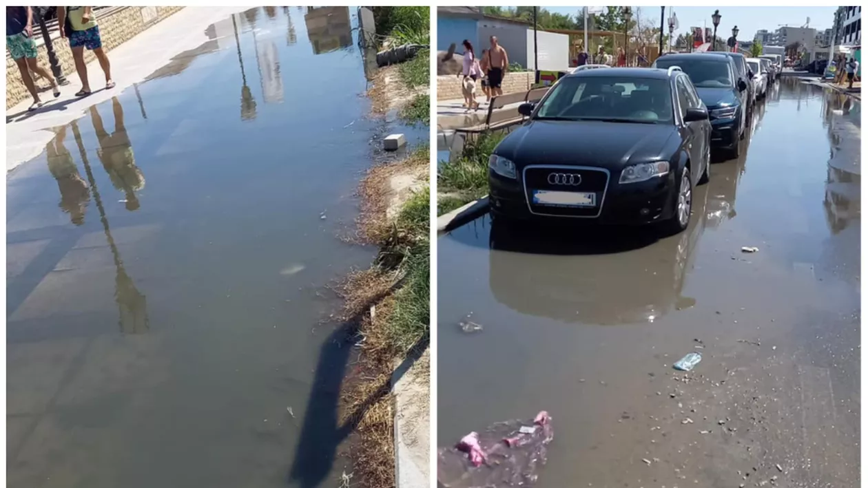În Mamaia Nord au refulat canalizările, arată imaginile de pe rețelele sociale (FOTO)