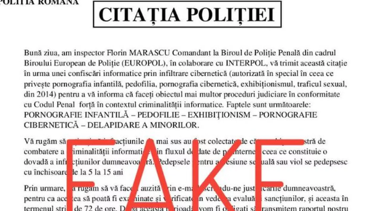 Poliția Română atrage atenția cetățenilor cu privire la apariția unei noi escrocherii în mediul online: „Sesizați-ne dacă ați suferit vreo vătămare a intereselor legitime”