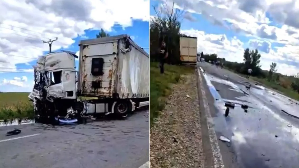 Circulație blocată şi pericol de explozie după ce două TIR-uri s-au ciocnit, între București și Ploiești