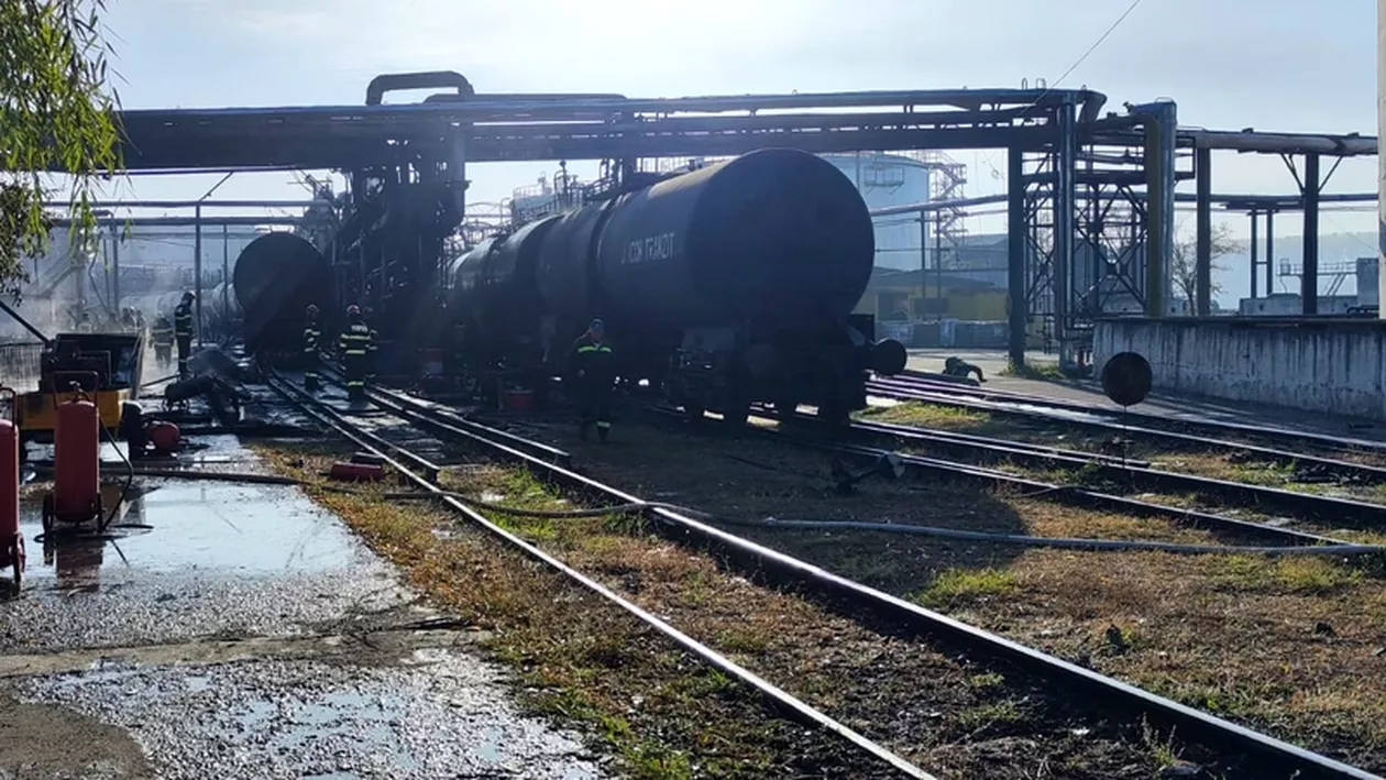 Incendiu izbucnit lângă stația de transfer păcură din Galați