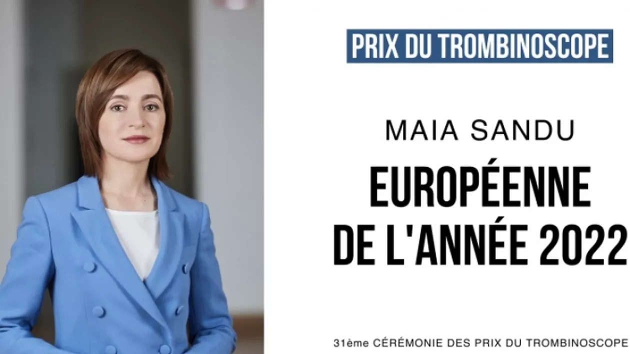 Maia Sandu, desemnată personalitatea europeană a anului 2022 la Paris