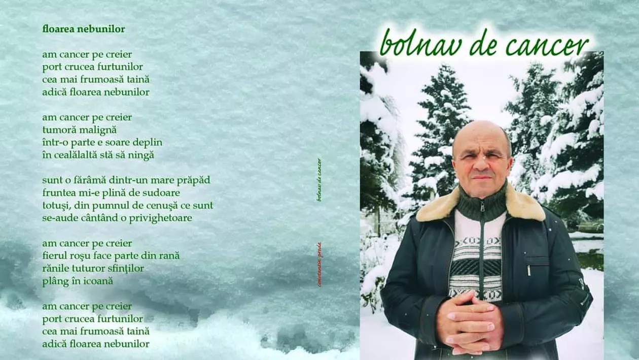 Poetul Constantin Preda a lansat „Bolnav de cancer”. Ion Cristofor Filipaș: Acest Orfeu modern scoate din lira sa cântece neauzite vreodată. Merită cu adevărat o minune dumnezeiască