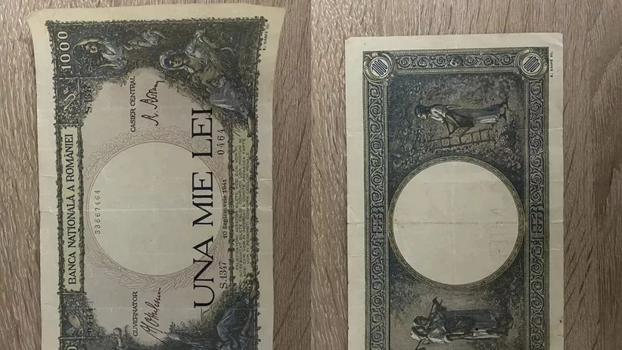 Caută bine acasă la părinți ori bunici. Cu ce preț se vinde o bancnotă de 1000 de lei din 1941 acum, în 2023