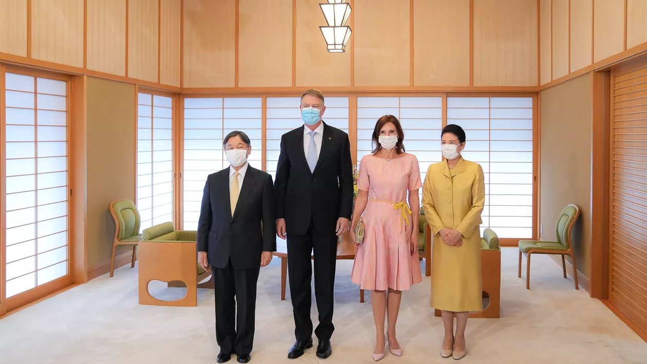 Preşedintele Klaus Iohannis şi soţia sa, Carmen, au fost primiţi de Împăratul Naruhito al Japoniei