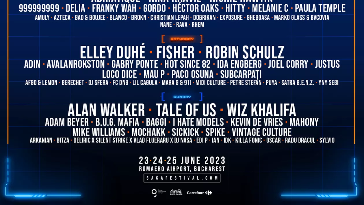 SAGA Festival anunță programul pe zile pentru cea de-a treia ediție: Robin Schulz, Elley Duhe și Vintage Culture printre artiștii care se alătură line-up-ului