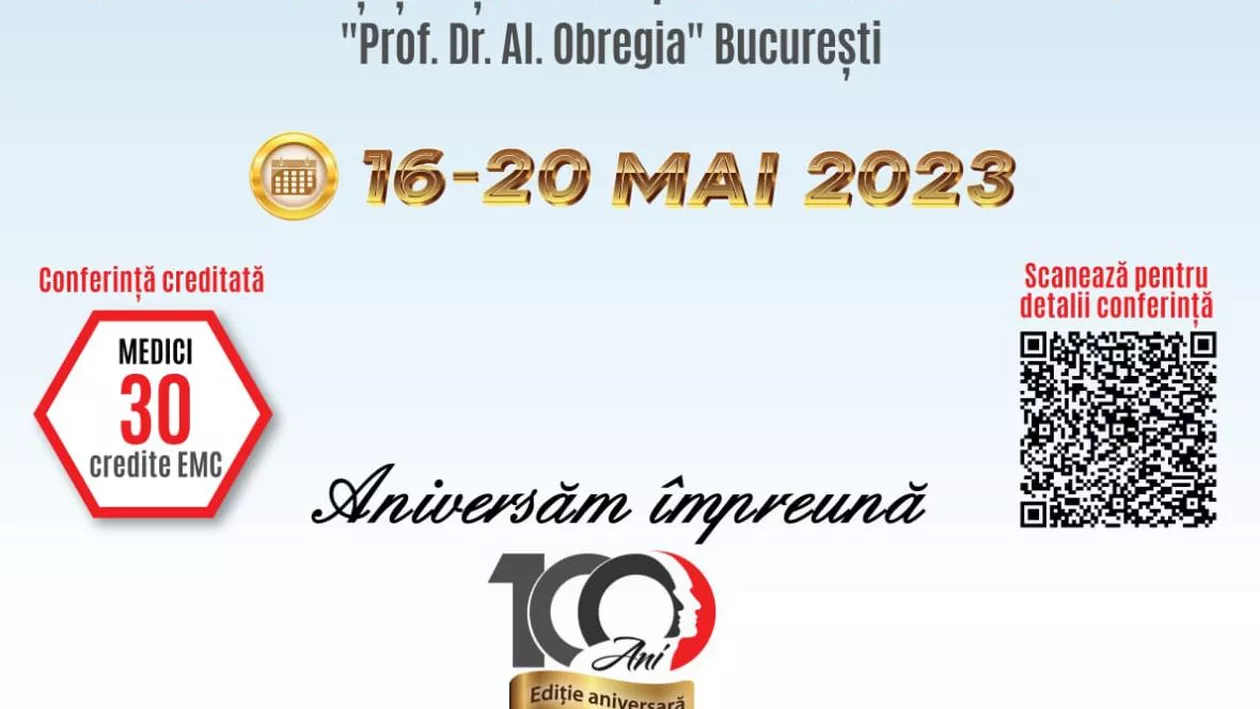 Conferință națională cu participare internațională: Zilele Medicale și Științifice ale Spitalului Clinic de Psihiatrie Prof. Dr. Al Obregia 16-20 Mai 2023
