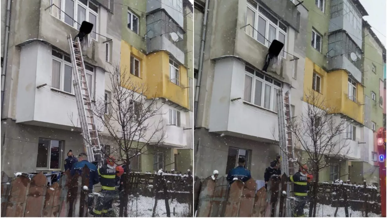 Avrig: O tânără a sărit pe geam de la etajul 3, încercând să fugă de soț. Ea a rămas agățată în sârmele de rufe